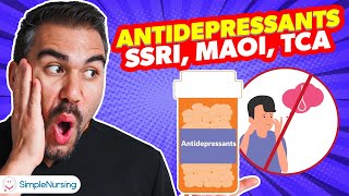 Pharmacology  Antidepressants  SSRI MAOI TCA SNRIs nursing RN PN MADE EASY [upl. by Larrej48]