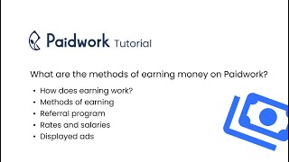 Paidwork Tutorials What are the methods of earning money on Paidwork [upl. by Jenni]