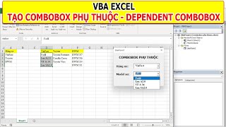 VBA Excel  Tạo Combobox phụ thuộc  Dependent Combobox [upl. by Aver]