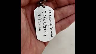 Actual Handwriting Transfer on Keychain Gift [upl. by Tooley36]