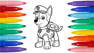 Colorare Paw Patrol  Disegni per bambini  Come disegnare Chase [upl. by Erminia]