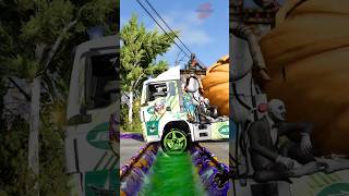 Halloween Chained Mixer Trucks vs Upside Down Speedbumps short beamng beamngdrive trucksvs [upl. by Ayanej]