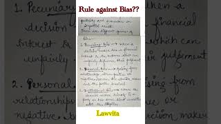 Meaning of Rule against bias explained lecture with notes ￼Lawvita [upl. by Jung]