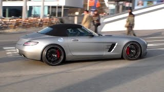 Mercedes SLS AMG GT Roadster downshift amp lovely sound HD [upl. by Nibur]