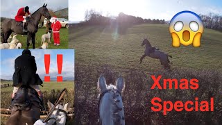 Christmas Special  Irish Draught Jumps Big Hedges out Trail Hunting  Equestrian [upl. by Reynold12]