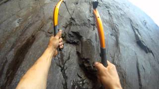 Ibex m8 Dry Tooling route in North Wales slate quarry Dinorwig GoPro [upl. by Addison]