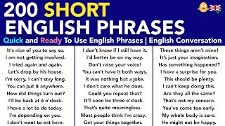 200 Short English Phrases  Quick and ReadyToUse English Phrases  English Conversation [upl. by Langelo]