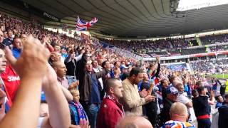 Rangers supporters at Derby Aug 2nd 2014 [upl. by Noslen]