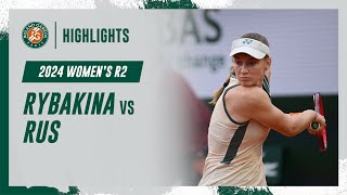 Rybakina vs Rus Round 2 Highlights  RolandGarros 2024 [upl. by Meras471]