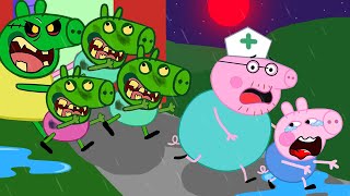 Peppa Run Now Zombie Appear At The Peppa Pig House🧟‍♀️  Peppa Pig Funny Animation [upl. by Rdnaskela]