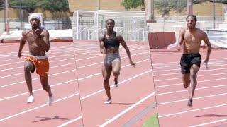 Workout Wednesday Texas Sprinters Prep For NCAA Championships [upl. by Nnayt]