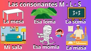 FORMANDO SILABAS PALABRAS Y ORACIONES CON LAS CONSONANTES M  L Y S APRENDE A LEER CON AUDIO VISION [upl. by Lorant]