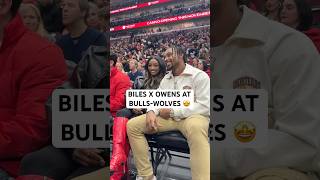 Simone Biles amp Jonathan Owens courtside at BullsTimberwolves 🤩 [upl. by Bauske]