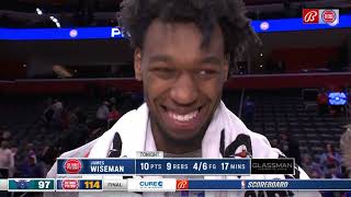 James Wiseman PostGame Interview  Charlotte Hornets vs Detroit Pistons [upl. by Nauh]