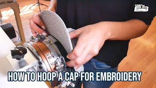 HOW TO HOOP A HAT TO EMBROIDER  EMBROIDERING HEADWEAR BEANIES amp CAPS  CAMFive EMB [upl. by Znieh818]