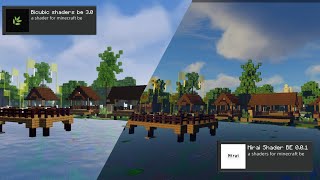 MIRAI SHADER vs BICUBIC 30 • Ultra Realistic Shader MCPE  Timelapse Comparison [upl. by Leuqar678]