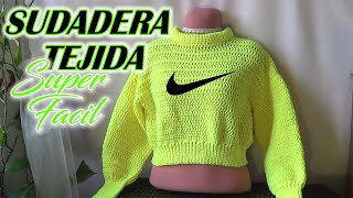 Sudadera Tejida a CROCHET SUPER FACIL [upl. by Zsazsa876]