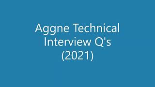 Aggne Technical Interview Question 2021  Fresher Recruitment  campus Placement [upl. by Iemaj]