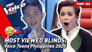 TOP 10  MOST VIEWED Blind Auditions of 2020 Philippines 🇵🇭  The Voice Teens [upl. by Bennet]