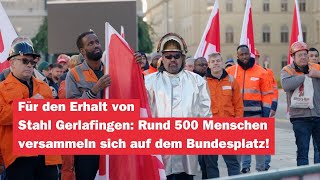 Kundgebung «Stahl Gerlafingen muss bleiben» auf dem Bundesplatz in Bern [upl. by Farnsworth187]