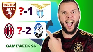 Serie A Gameweek 26 Predictions amp Betting Tips  Torino vs Lazio [upl. by Eimarrej209]