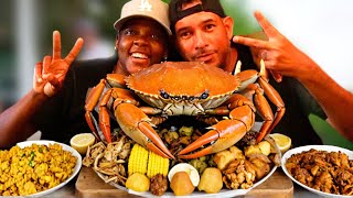 EATING GIANT LAND CRAB 🦀 • SEAFOOD BOIL MUKBANG [upl. by Elson345]