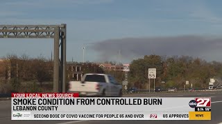 Controlled burn at Fort Indiantown Gap causes smoke condition in Lebanon County [upl. by Aisauqal]