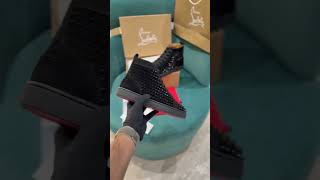 Christian Louboutin High Tops AllBlack Velvet Sneakers FIXEDwith Og Box❤️ [upl. by Zap]