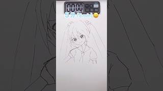 ガッチュー！の初音ミクを5秒、10秒、1分、5分で描いてみたDrawing Miku in 5sec10sec1mins5mins giga 初音ミク drawing shorts [upl. by Lewert158]