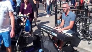 David PianoSound Piano Player Busker  Oxford Circus  London [upl. by Ardnik483]