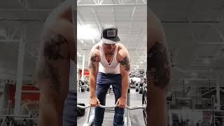 Tricep work standing ez bar kickouts amp dumbbell kickouts [upl. by Ytiak]