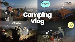 No Plan No Problem😨Our Dangerous Camping Adventure Near Pokhara  Sleeping in a tent in the Jungle [upl. by Naujyt]