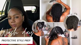 My wash day before a protective style prep routine for length retention and growth naturalhair [upl. by Rakel752]