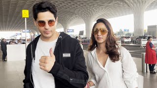 Kiara Advani amp Sidharth Malhotra Spotted At Mumbai Airport [upl. by Eivla]