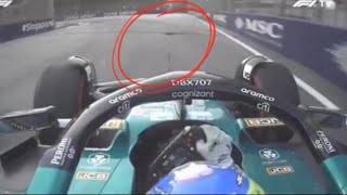 Fernando Alonso Running over a lizard on track Onboard Singapore GP [upl. by Bree]