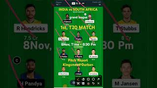 INDIA vs SOUTH AFRICA DREAM11 PREDICTION  1st T20 MATCH [upl. by Yanel75]