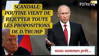 🚨🚨Cest grave POUTINE REFUSE CATÉGORIQUEMENT DE NÉGOCIER AVEC LES USA [upl. by Anillehs]