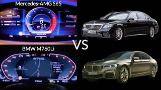 MercedesAMG S65 vs BMW M760Li Acceleration Battle [upl. by Soluk]