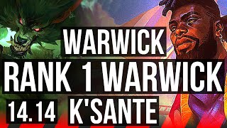 WARWICK vs KSANTE TOP  Rank 1 Warwick 1613 1200 games Legendary  EUW Challenger  1414 [upl. by Cherise]