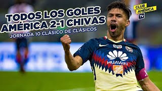 Resumen Todos los goles del Clásico América 21 Chivas  J10 Liga MX [upl. by Aela65]