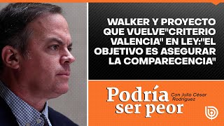 Walker y proyecto que vuelve quotCriterio Valenciaquot en ley quotEl objetivo es asegurar la comparecenciaquot [upl. by Ianthe510]