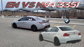 ELANTRA N BATTLES TUNE BMW N54 335I [upl. by Boy508]