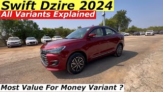 Maruti Dzire 2024  All Variants Explained  Most Value For Money Variant [upl. by Erdei]