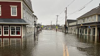 King tide and storm surge major flooding in Kennebunkport Maine [upl. by Nylde]