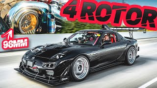 1000HP 4 Rotor RX7 is MENTAL “STREET LEGAL Mazda 787B” Highway Pulls Sounds Like F1 Car [upl. by Llenrap]