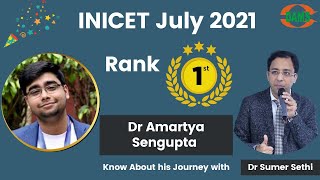 INICET Rank 1 Dr Amartya Sengupta shares his journey  DAMS 3 Year Student [upl. by Cost904]