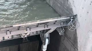 Dam spillway flap gate openingresumption [upl. by Adile518]