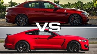 Alfa Romeo Giulia Quadrifoglio vs Ford Mustang Shelby GT350R [upl. by Witha]