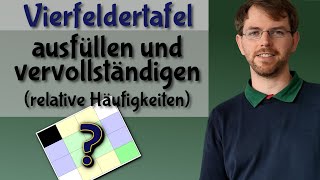 Vierfeldertafel ausfüllen mit relativen Häufigkeiten  Textaufgabe bedingte Wahrscheinlichkeit [upl. by Gnirol562]