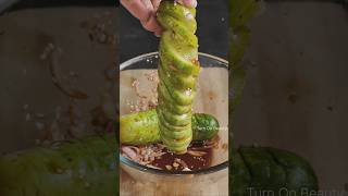 Korean Cucumber Salad 🥒  Spiral cucumber😜shorts shortsfeed recipe korean [upl. by Atnauqahs]